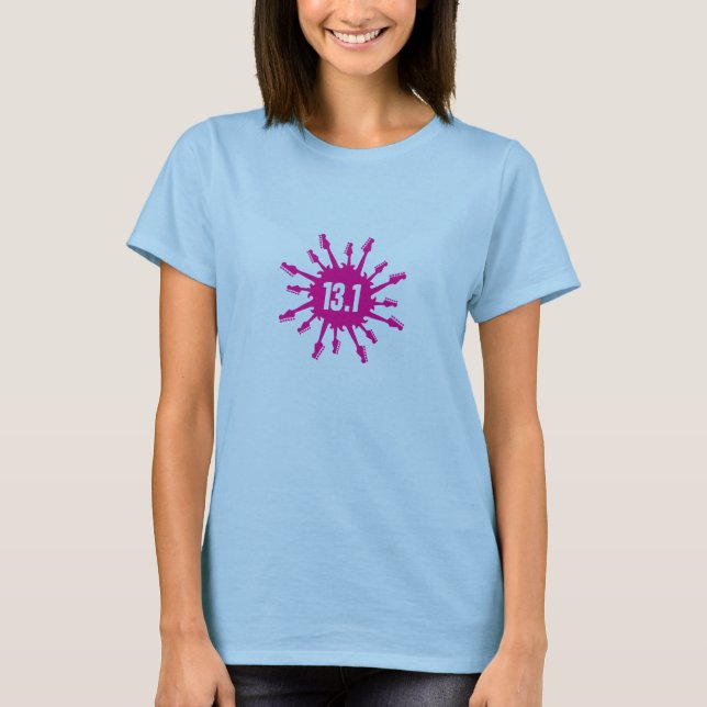 T-shirt da maratona do rock and roll meio (Frente)