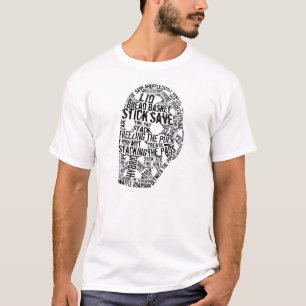 T-shirt da máscara do Goalie do hóquei do vintag