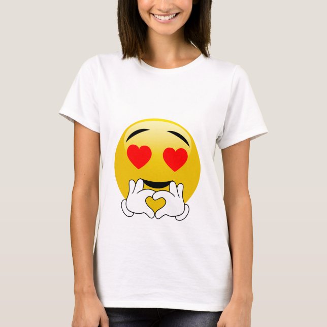 T-shirt da maternidade de Emoji do amor da colisão (Frente)