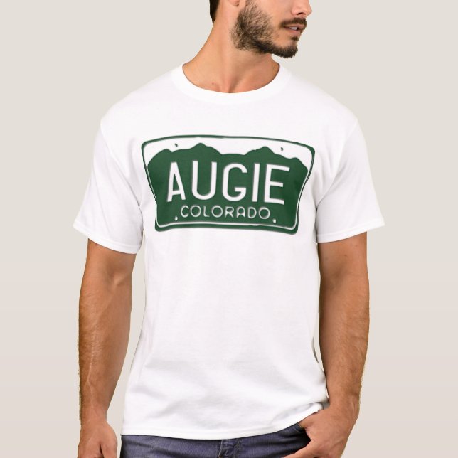 T-shirt da matrícula de AUGIE Colorado (Frente)
