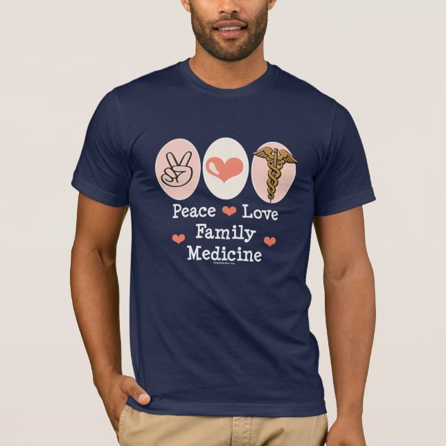 T-shirt da medicina de família do amor da paz (Frente)