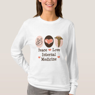 T-shirt da medicina interna do amor da paz