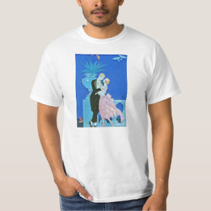 T-shirt da meia-noite do art deco do beijo