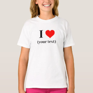 T-Shirt da Menina - Coração personalizada I (seu t