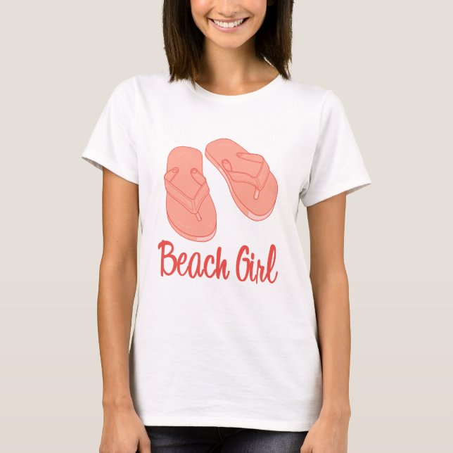 T-shirt da menina da praia (Frente)