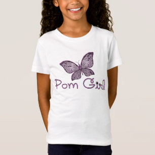 T-shirt da menina de Pom da borboleta