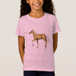 T-shirt da menina do cavalo do Palomino
