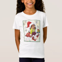 T-shirt da menina do duende do duende