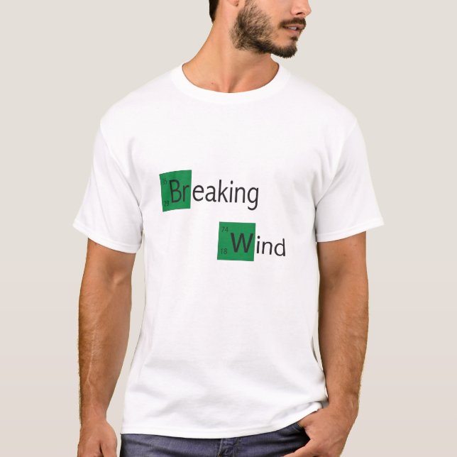 t-shirt da mesa periódica de vento de quebra (Frente)