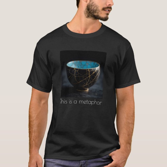 t-shirt da metáfora da cerâmica Kintsugi (Frente)