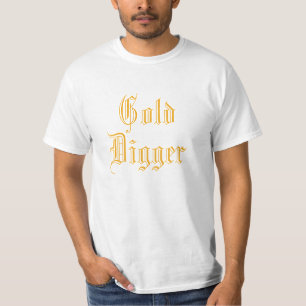 T-shirt da mineração do escavador Dourado