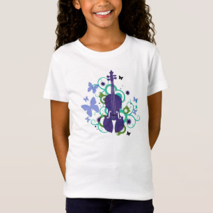 T-shirt da mosca da vibração do violino das