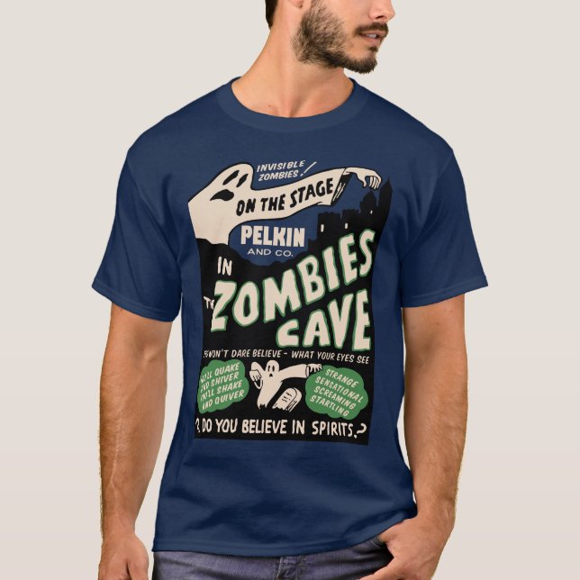 T-shirt da mostra do susto da caverna do zombi do (Frente)