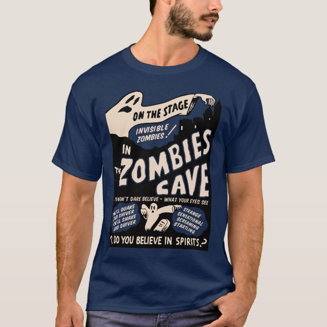 T-shirt da mostra do susto da caverna do zombi do (Frente)