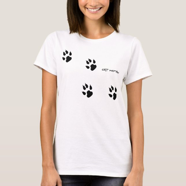 T-shirt da mulher do gato (Frente)