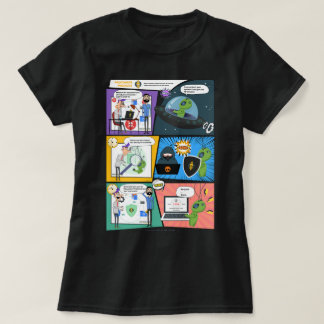 T-Shirt da Mulher Protetora Negra das Histórias em