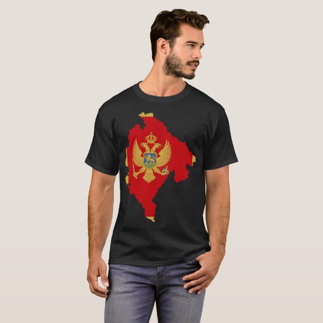T-shirt da nação de Montenegro (Frente Completa)