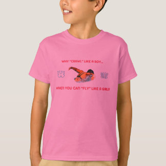 T-shirt da natação do curso de borboleta para