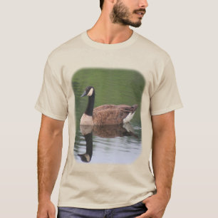 T-shirt da natureza das reflexões do ganso de