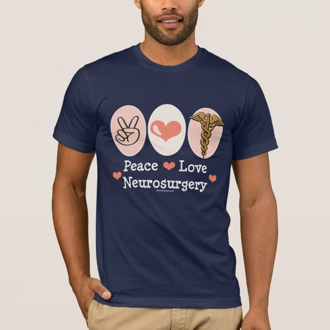 T-shirt da neurocirurgia do amor da paz (Frente)