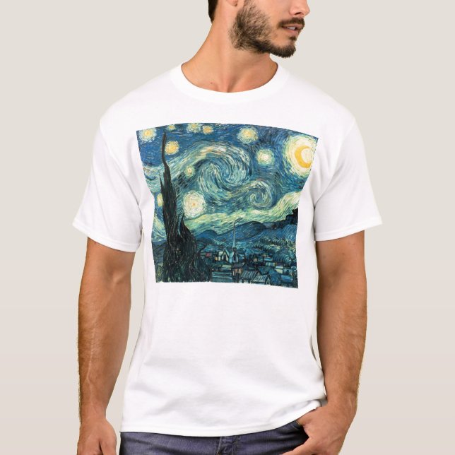 T-shirt da noite estrelado de Vincent van Gogh (Frente)