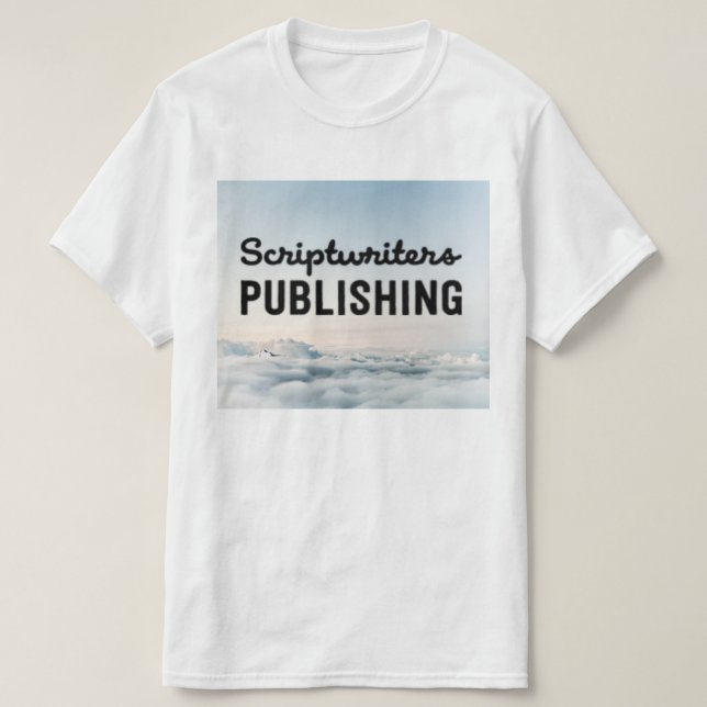 T-shirt da nuvem preta dos Scriptwriters (Frente do Design)
