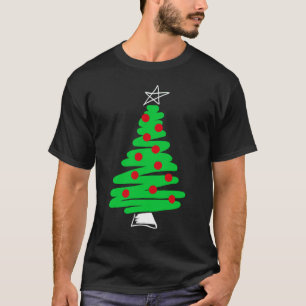 T-shirt da obscuridade da árvore de Natal