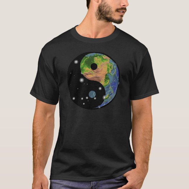 T-shirt da obscuridade da terra de Yin Yang (Frente)