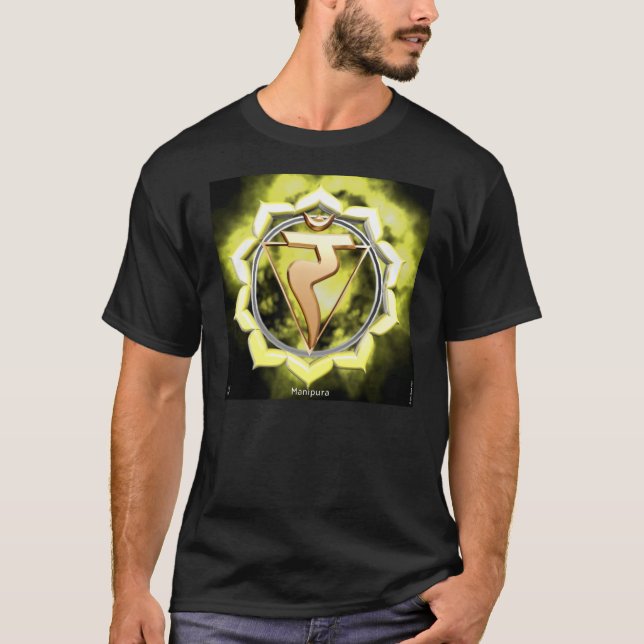 T-shirt da obscuridade de Chakra do plexo solar (Frente)