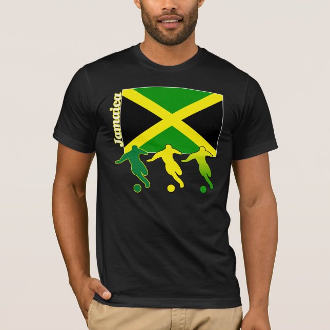 T-shirt da obscuridade de Jamaica do futebol (Frente)