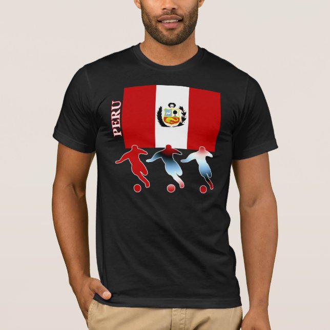 T-shirt da obscuridade de Peru do futebol (Frente)