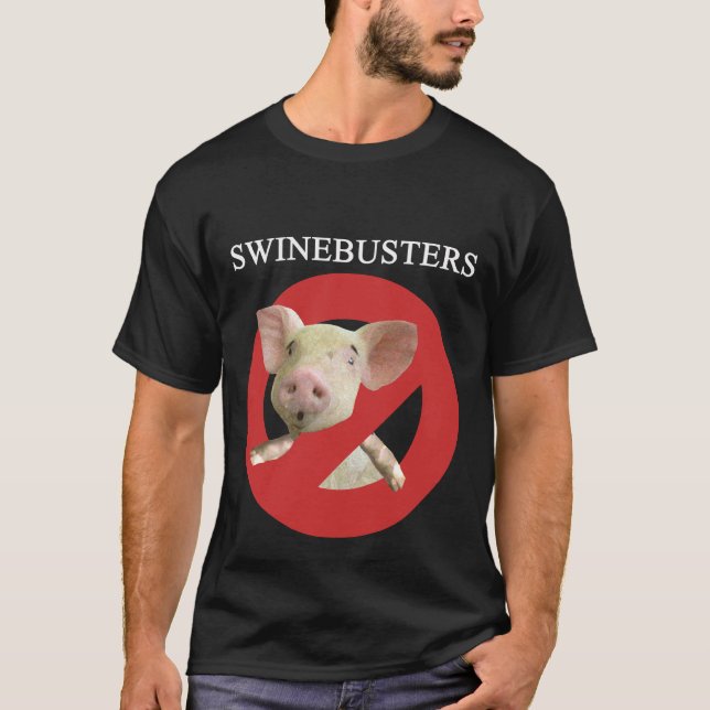 T-shirt da obscuridade de Swinebusters (Frente)