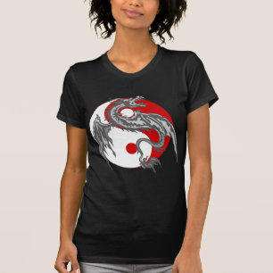 T-shirt da obscuridade de Yin Yang do dragão
