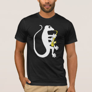 T-shirt da obscuridade do saxofone do geco