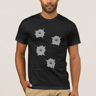 T-shirt da obscuridade dos buracos de bala
