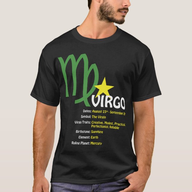 T-shirt da obscuridade dos traços do Virgo (Frente)