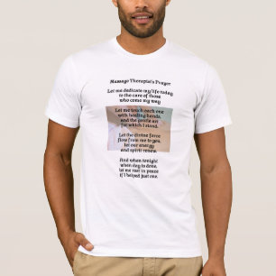 T-shirt da oração do terapeuta da massagem