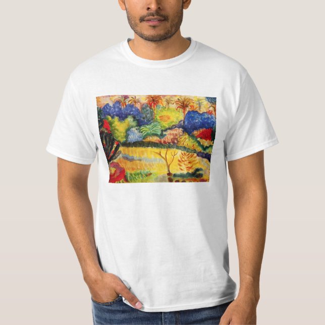 T-shirt da paisagem de Gauguin Tahitian (Frente)