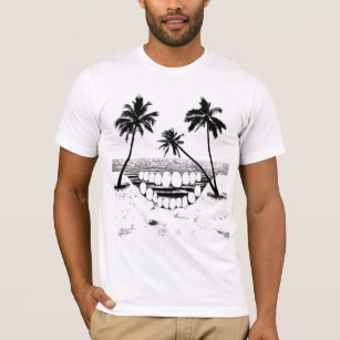 T-shirt da palmeira do crânio
