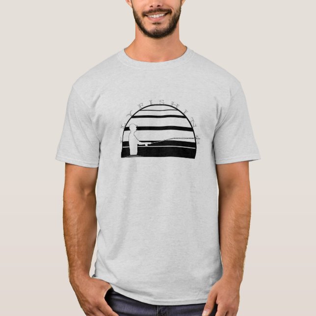 T-SHIRT DA PESCA COM MOSCA (Frente)
