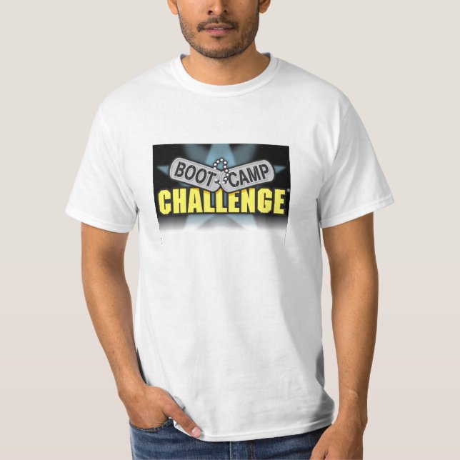 T-shirt da planície do desafio de Boot Camp (Frente)