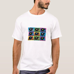 t-shirt da plataforma giratória do vinil do