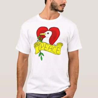 T-shirt da pomba da paz e do amor