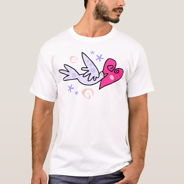 T-shirt da pomba do amor (Frente)
