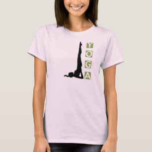 T-shirt da pose da ioga da inversão