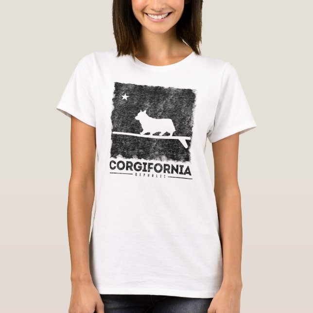 T-shirt da prancha do Corgi de Califórnia (Frente)