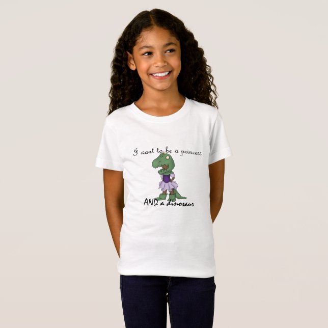 t-shirt da princesa e do dinossauro (Frente Completa)