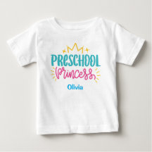 T-shirt da Princesa Pré-Escolar Personalizada