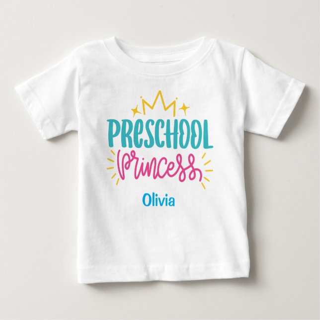 T-shirt da Princesa Pré-Escolar Personalizada (Frente)