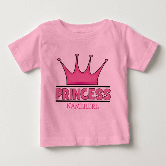 T-shirt da Princesa Rosa Personalizada (Frente)